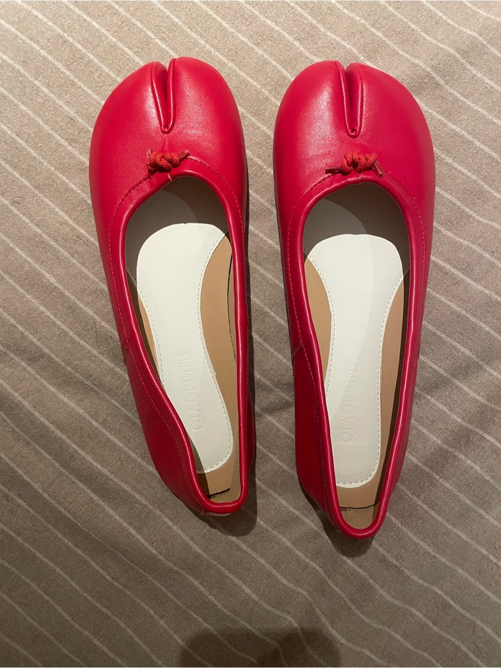 Red Genuine Leather Tabis